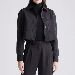 Quince Stretch Crepe Cropped Jacket size S